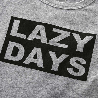 Babykleidung Langarm T-Shirt Buchstabendruck Gestreifter Anzug